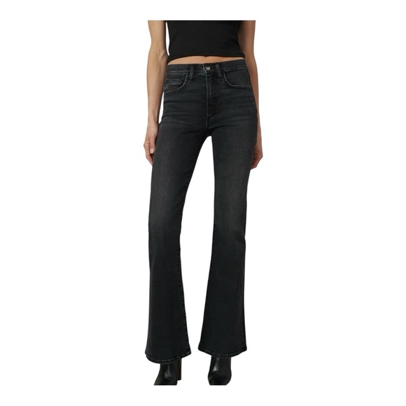 JOE’S JEANS THE MOLLY PETITE HIGH RISE FLARE IN BLACK NWT - Picture 4 of 10